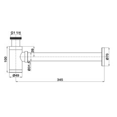 Сифон для раковины Swedbe Select 1 1/4х32 мм без выпуска с соединением 32 мм золото (0006GO) - фото 2