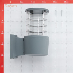 Светильник садово-парковый настенный Feron Техно серый E27 60 Вт IP54 (06301) - фото 2