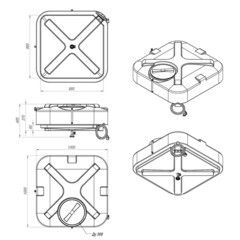 Бак для душа с подогревом 250 л Rostok с лейкой - фото 2