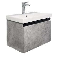 Комплект тумба с раковиной Comforty Пальмира 60 см подвесная бетон светлый (CF19696BX-60) - фото 21