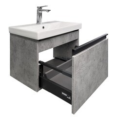 Комплект тумба с раковиной Comforty Пальмира 60 см подвесная бетон светлый (CF19696BX-60) - фото 20