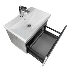 Комплект тумба с раковиной Comforty Пальмира 60 см подвесная бетон светлый (CF19696BX-60) - фото 15