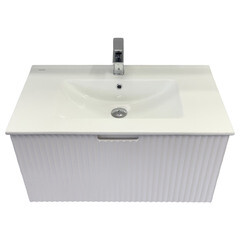 Комплект тумба с раковиной Comforty Сан-Луис 80 см подвесная белая матовая (00-00021218CF) - фото 17