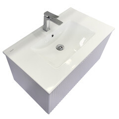 Комплект тумба с раковиной Comforty Сан-Луис 80 см подвесная белая матовая (00-00021218CF) - фото 16