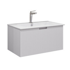 Комплект тумба с раковиной Comforty Сан-Луис 80 см подвесная белая матовая (00-00021218CF) - фото 1