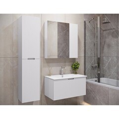 Комплект тумба с раковиной Comforty Сан-Луис 80 см подвесная белая матовая (00-00021218CF) - фото 11