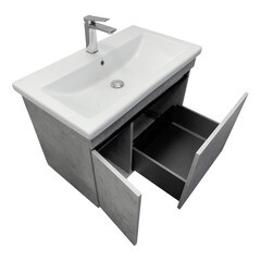 Тумба под раковину Comforty Варадеро 80 см подвесная бетон светлый (00-00021231CF) - фото 17