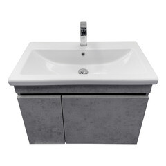Тумба под раковину Comforty Варадеро 80 см подвесная бетон светлый (00-00021231CF) - фото 16