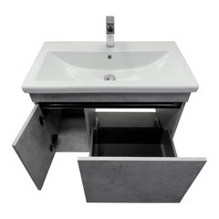 Тумба под раковину Comforty Варадеро 80 см подвесная бетон светлый (00-00021231CF) - фото 15