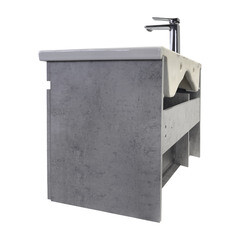 Тумба под раковину Comforty Варадеро 80 см подвесная бетон светлый (00-00021231CF) - фото 14