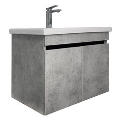 Тумба под раковину Comforty Варадеро 70 см подвесная бетон светлый (00-00021239CF) - фото 18