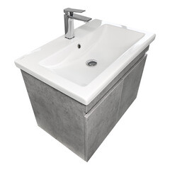 Тумба под раковину Comforty Варадеро 70 см подвесная бетон светлый (00-00021239CF) - фото 16
