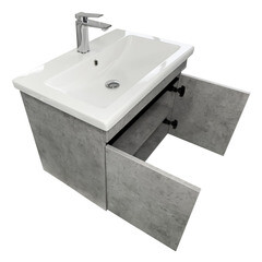 Тумба под раковину Comforty Варадеро 70 см подвесная бетон светлый (00-00021239CF) - фото 14