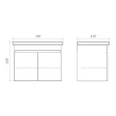 Тумба под раковину Comforty Варадеро 70 см подвесная бетон светлый (00-00021239CF) - фото 10