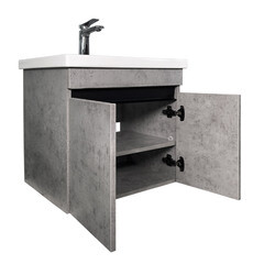 Тумба под раковину Comforty Варадеро 60 см подвесная бетон светлый (00-00021235CF) - фото 20