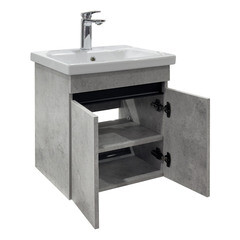 Тумба под раковину Comforty Варадеро 50 см подвесная бетон светлый (00-00021604CF) - фото 18