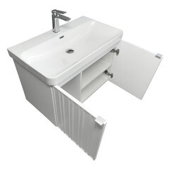 Комплект тумба с раковиной Comforty Мансанильо 80 см подвесная белая матовая (CF19595BX-80) - фото 18