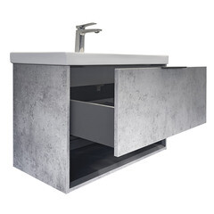Комплект тумба с раковиной Comforty Флорида 80 см подвесная бетон светлый/антрацит (00-00021209CF) - фото 19