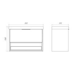 Комплект тумба с раковиной Comforty Флорида 80 см подвесная бетон светлый/антрацит (00-00021209CF) - фото 10