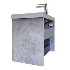 Комплект тумба с раковиной Comforty Флорида 60 см подвесная бетон светлый/антрацит (00-00021208CF) - фото 15