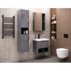 Комплект тумба с раковиной Comforty Флорида 60 см подвесная бетон светлый/антрацит (00-00021208CF) - фото 11