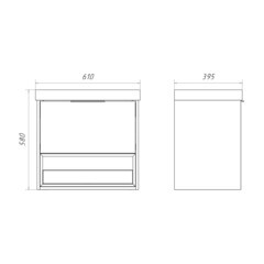 Комплект тумба с раковиной Comforty Флорида 60 см подвесная бетон светлый/антрацит (00-00021208CF) - фото 10