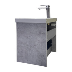 Комплект тумба с раковиной Comforty Флорида 50 см подвесная бетон светлый/антрацит (CF19696BX-50) - фото 14