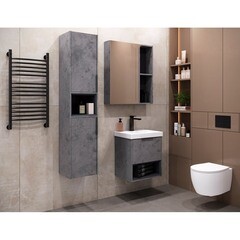 Комплект тумба с раковиной Comforty Флорида 50 см подвесная бетон светлый/антрацит (CF19696BX-50) - фото 11