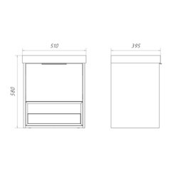Комплект тумба с раковиной Comforty Флорида 50 см подвесная бетон светлый/антрацит (CF19696BX-50) - фото 10