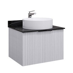 Тумба под раковину со столешницей Comforty Морон 60 см подвесная ясень беленый (00-00021039CF) - фото 1