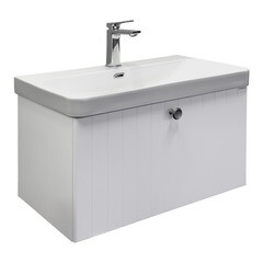 Комплект тумба с раковиной Comforty Сантьяго 80 см подвесная ясень беленый (00-00021030CF) - фото 20