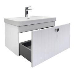 Комплект тумба с раковиной Comforty Сантьяго 80 см подвесная ясень беленый (00-00021030CF) - фото 19