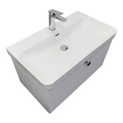 Комплект тумба с раковиной Comforty Сантьяго 80 см подвесная ясень беленый (00-00021030CF) - фото 18