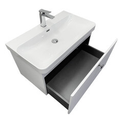 Комплект тумба с раковиной Comforty Сантьяго 80 см подвесная ясень беленый (00-00021030CF) - фото 17