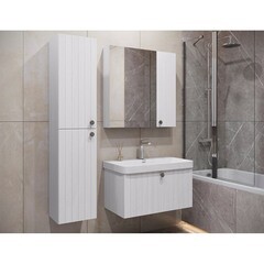 Зеркальный шкаф Comforty Сантьяго 80х80х15 см подвесной ясень беленый - фото 13