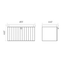 Комплект тумба с раковиной Comforty Сантьяго 80 см подвесная ясень беленый (00-00021030CF) - фото 10