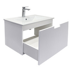 Комплект тумба с раковиной Comforty Сан-Луис 70 см подвесная белая матовая (00-00021665CF) - фото 18