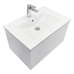 Комплект тумба с раковиной Comforty Сан-Луис 70 см подвесная белая матовая (00-00021665CF) - фото 17