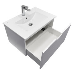 Комплект тумба с раковиной Comforty Сан-Луис 70 см подвесная белая матовая (00-00021665CF) - фото 16