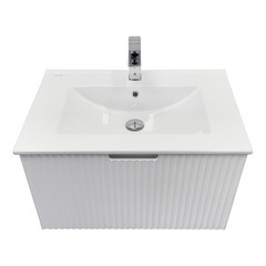 Комплект тумба с раковиной Comforty Сан-Луис 70 см подвесная белая матовая (00-00021665CF) - фото 15