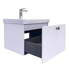 Комплект тумба с раковиной Comforty Сантьяго 60 см подвесная ясень беленый (00-00021028CF) - фото 19