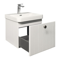 Комплект тумба с раковиной Comforty Сантьяго 50 см подвесная ясень беленый (00-00021667CF) - фото 19