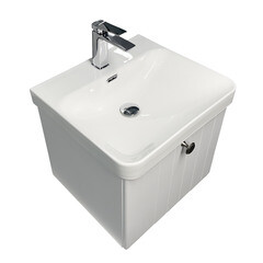 Комплект тумба с раковиной Comforty Сантьяго 50 см подвесная ясень беленый (00-00021667CF) - фото 17