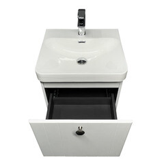 Комплект тумба с раковиной Comforty Сантьяго 50 см подвесная ясень беленый (00-00021667CF) - фото 14