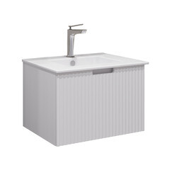 Изображение товара Комплект тумба с раковиной Comforty Сан-Луис 60 см подвесная белая матовая (00-00021219CF)