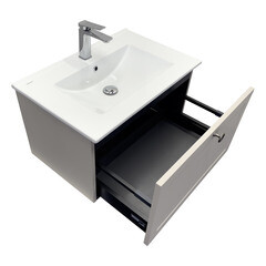 Комплект тумба с раковиной Comforty Моа 70 см подвесная серый шелк (00-00021664CF) - фото 17