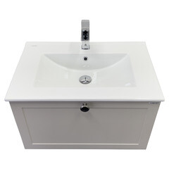 Комплект тумба с раковиной Comforty Моа 70 см подвесная серый шелк (00-00021664CF) - фото 16