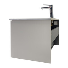 Комплект тумба с раковиной Comforty Моа 70 см подвесная серый шелк (00-00021664CF) - фото 13