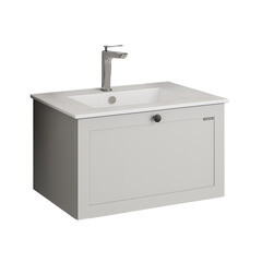 Изображение товара Комплект тумба с раковиной Comforty Моа 70 см подвесная серый шелк (00-00021664CF)