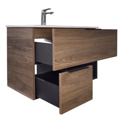 Комплект тумба с раковиной Comforty Гавана 80 см подвесная дуб темно-коричневый (00-00021225CF) - фото 18